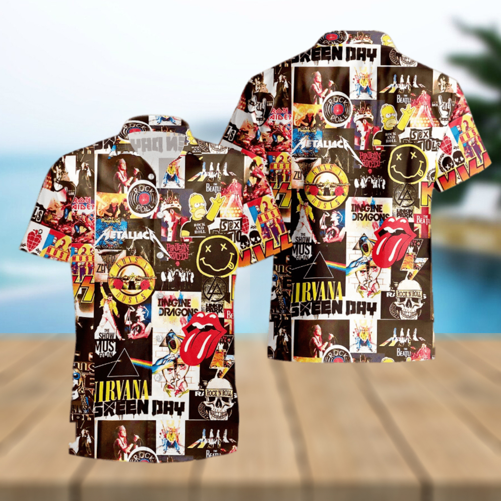 3D Classic 80s Rock Puzzle Muisc Band Hawaiian shirt - Limotees