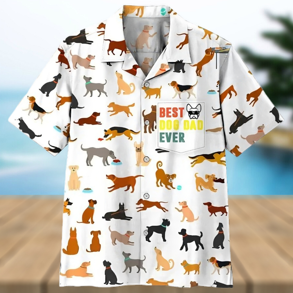 3d Best Dog Dad Ever Short Sleeve Hawaiian Shirt - Limotees