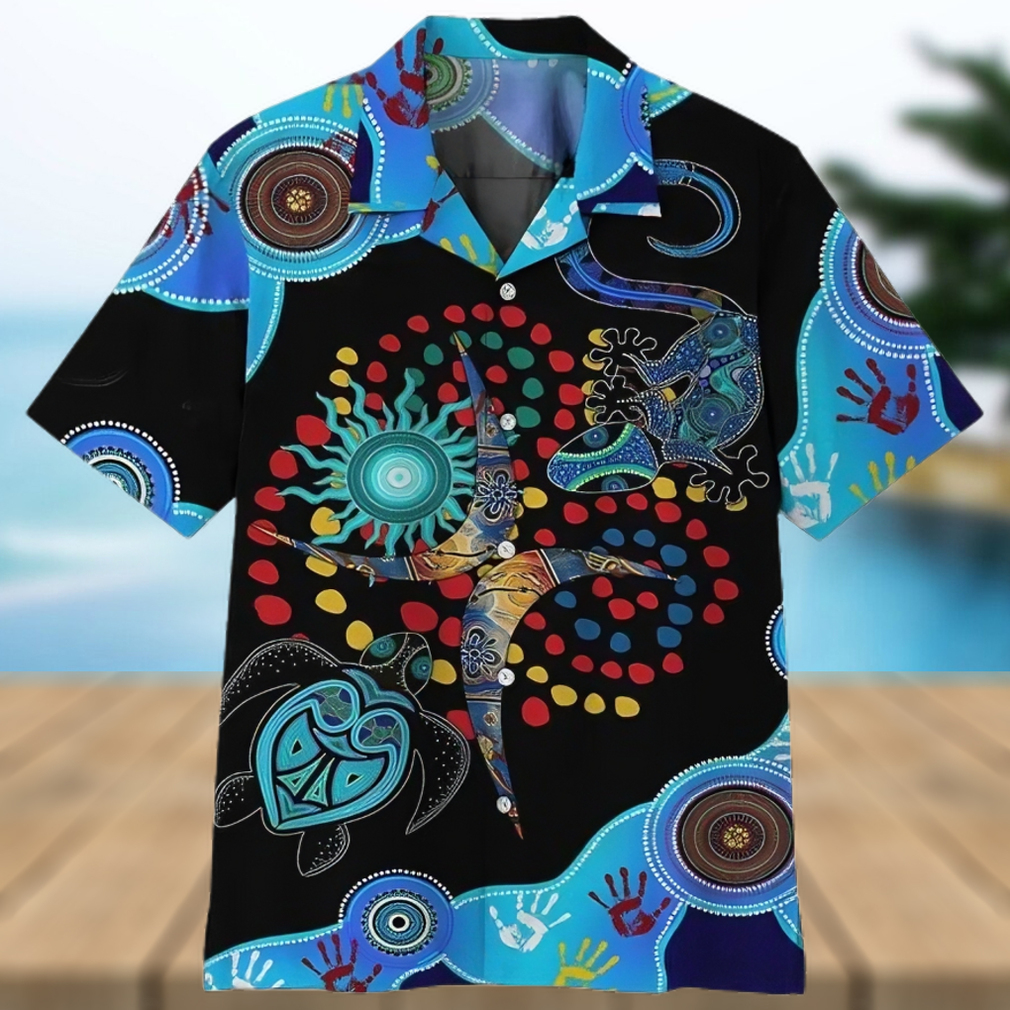 3d Blue Turtle Lizard Hawaiian Shirt For Men And Women - Limotees