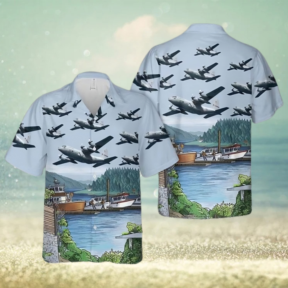 A Lockheed Wc 130h Of The 198th Airlift Squadron At Muniz Angb, San Juan Hawaiian Shirt For Men And Women - Limotees