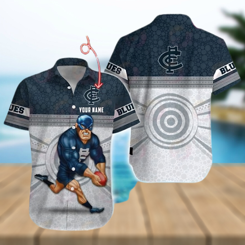 AFL Carlton Blues Custom Name Hawaiian Shirt - Limotees