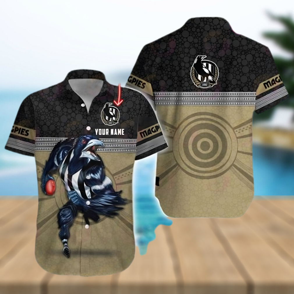 AFL Collingwood Magpies Custom Name Hawaiian Shirt - Limotees