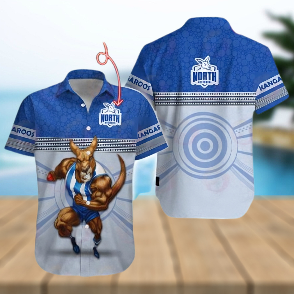 AFL North Melbourne Kangaroos Custom Name Hawaiian Shirt - Limotees