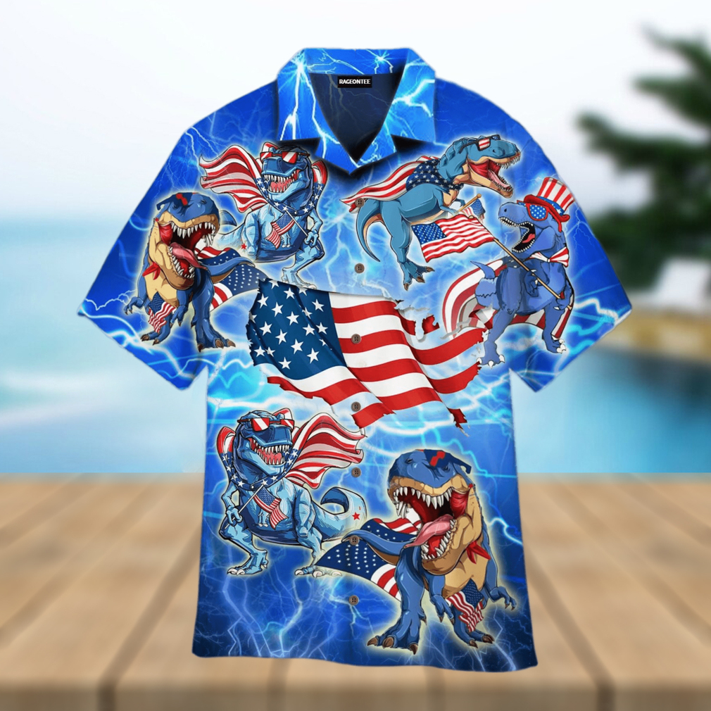 AMERISAURUS REX AMERICA RAWR HAWAIIAN SHIRT - Limotees