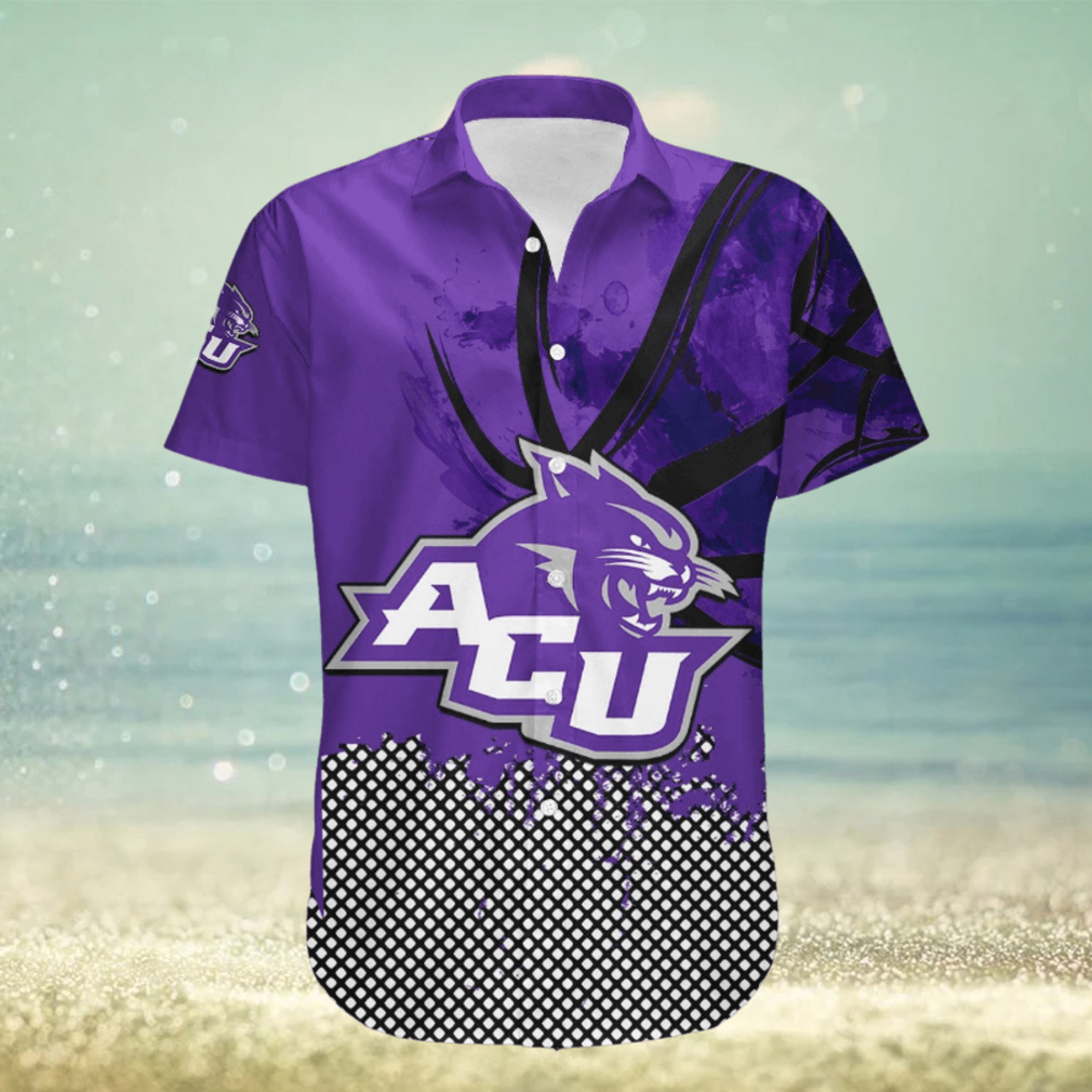 Abilene Christian Wildcats Hawaii Shirt Basketball Net Grunge Pattern – NCAA - Limotees