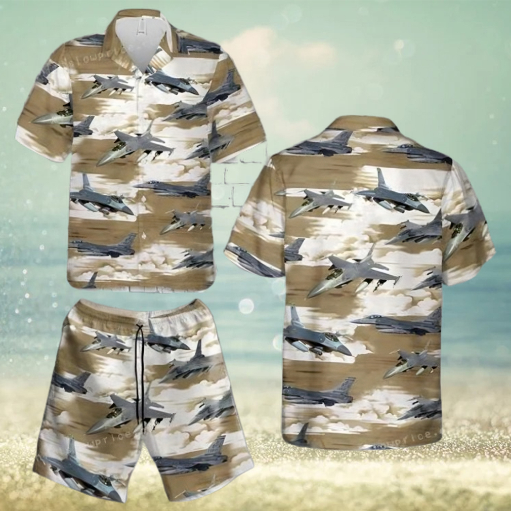 Air Force F 16 Fighting Falcon Hawaiian Shirt Short - Limotees