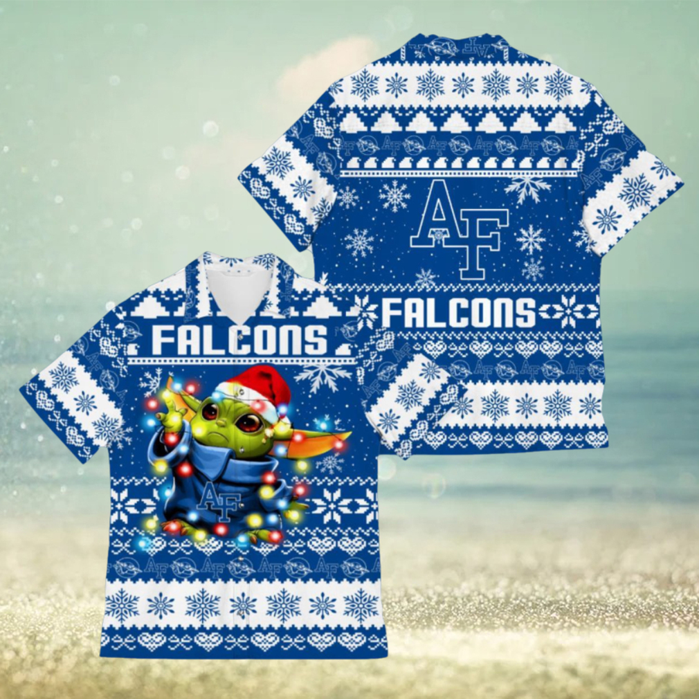 Air Force Falcons Baby Yoda Star Wars Christmas Hawaiian Shirt - Limotees