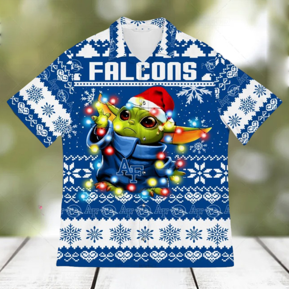 Air Force Falcons Baby Yoda Star Wars Sports Football American Ugly Hawaiian Shirt Gift Christmas - Limotees