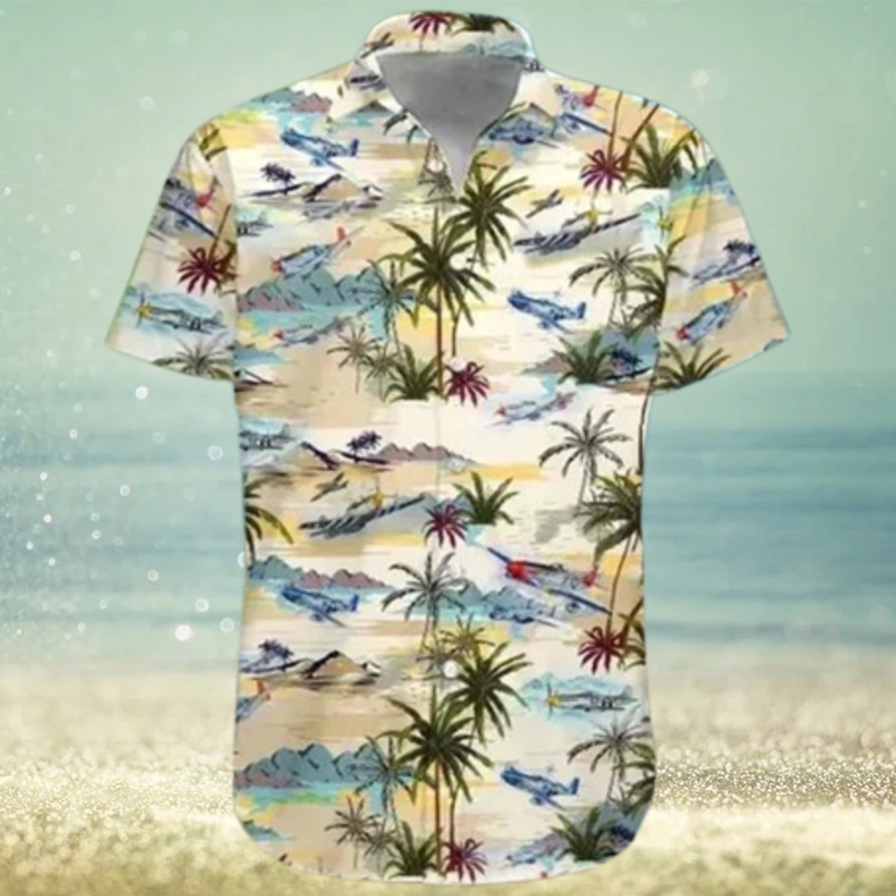 Aircraft Hawaiian Graphic Print Short Sleeve Hawaiian Casual Shirt - Limotees