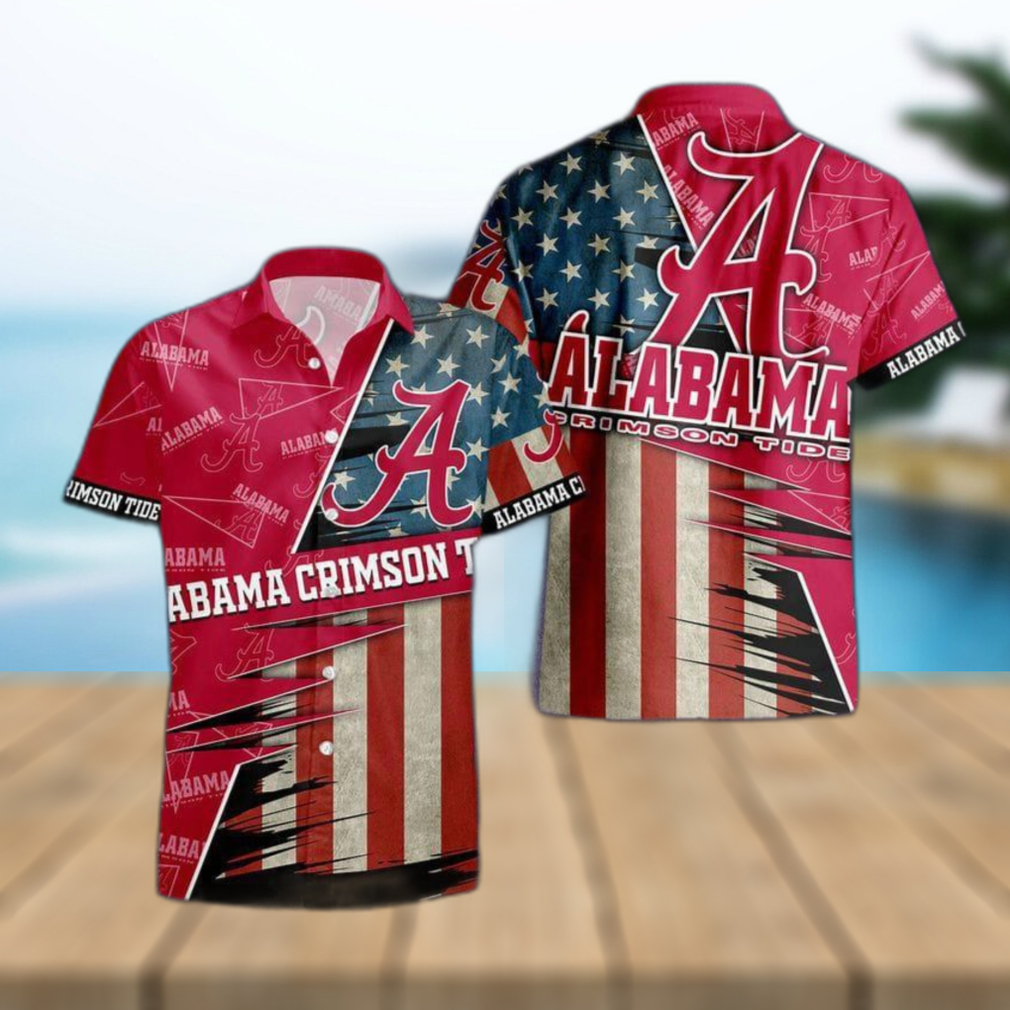 Alabama Crimson Tide American Flag Logo Hawaiian Shirt Vacation Gift For Men And Women Gift - Limotees