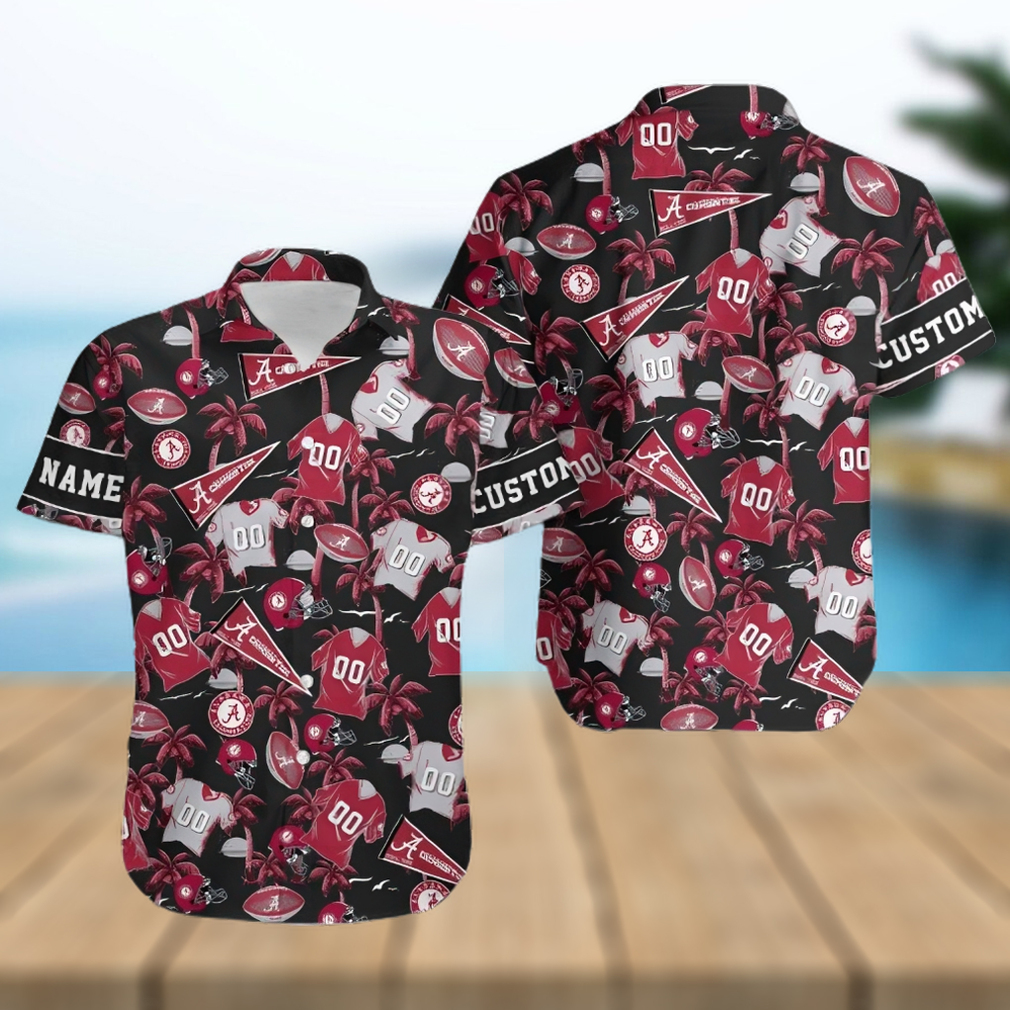 Alabama Crimson Tide Custom Name Number Personalized Hawaiian Shirt - Limotees