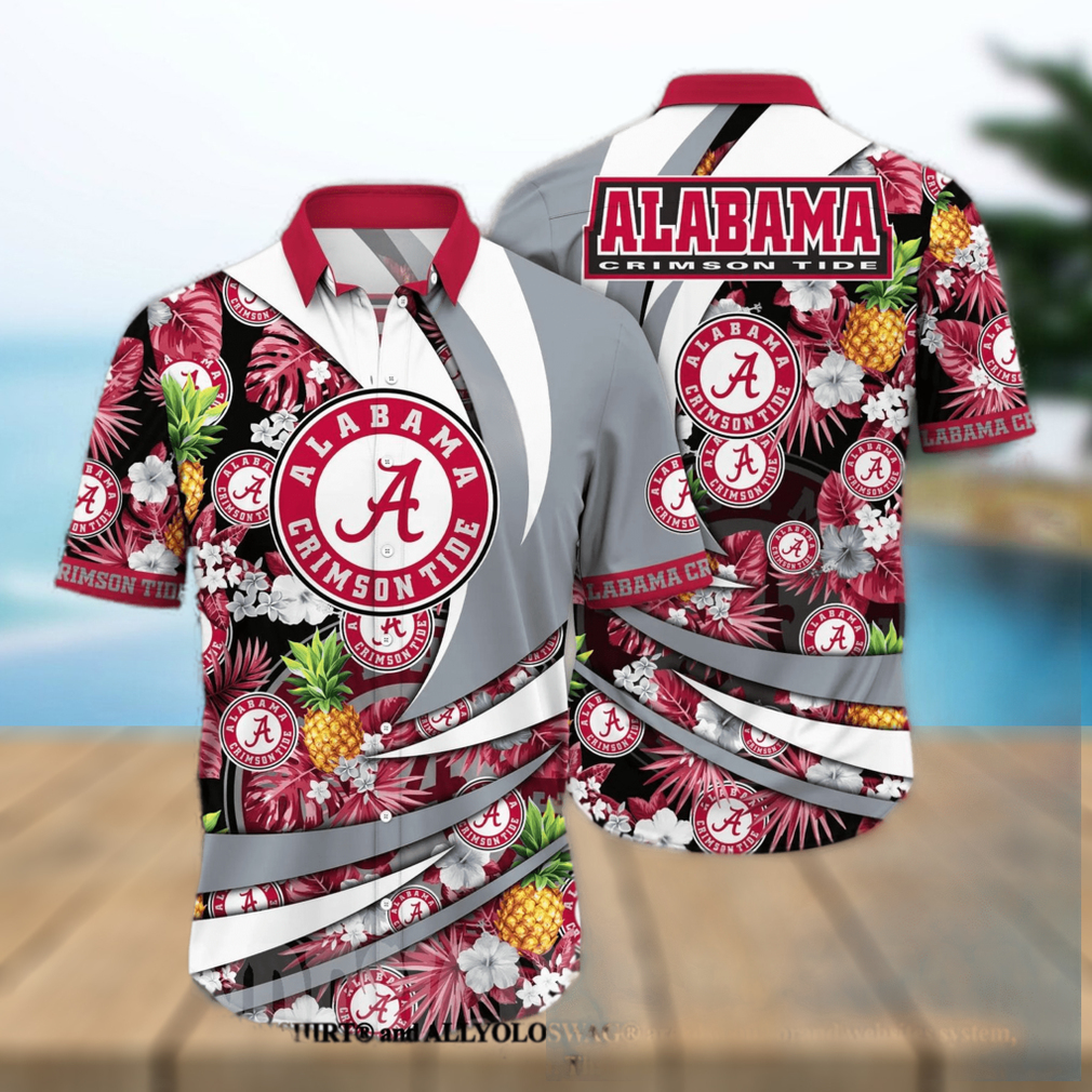 Alabama Crimson Tide NCAA Floral Classic All Over Print Hawaiian Shirt - Limotees