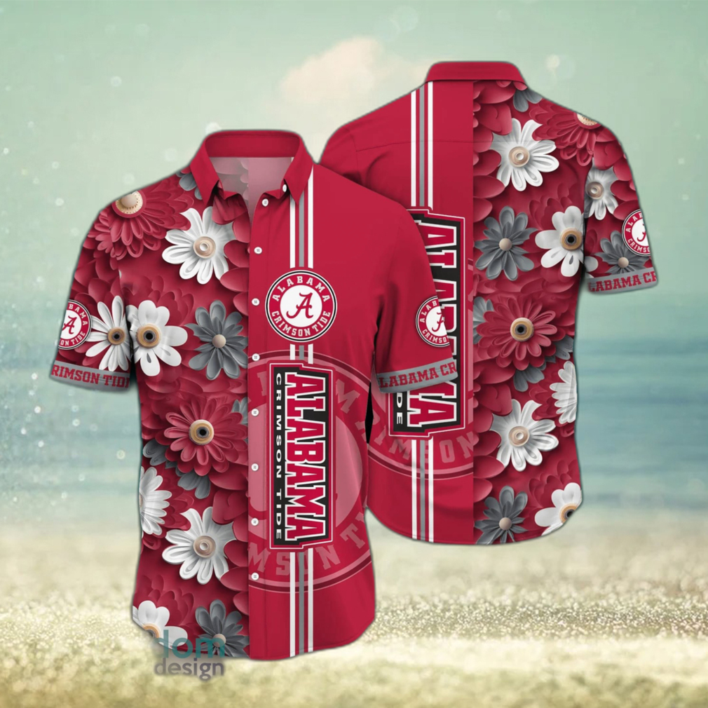 Alabama Crimson Tide NCAA Flower Logo Colorful Hawaiian Shirt - Limotees