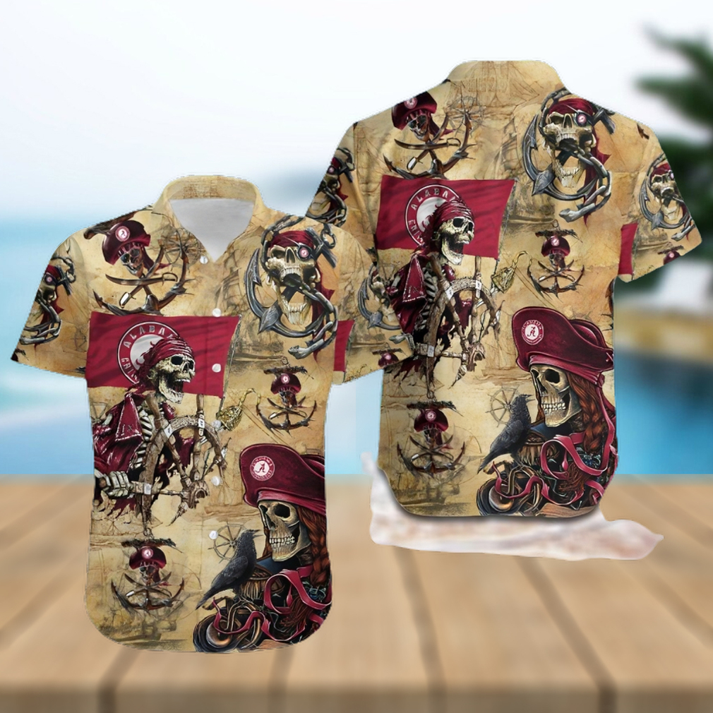 Alabama Crimson Tide Pirates Fans Pirates Skull Hawaiian Shirt - Limotees