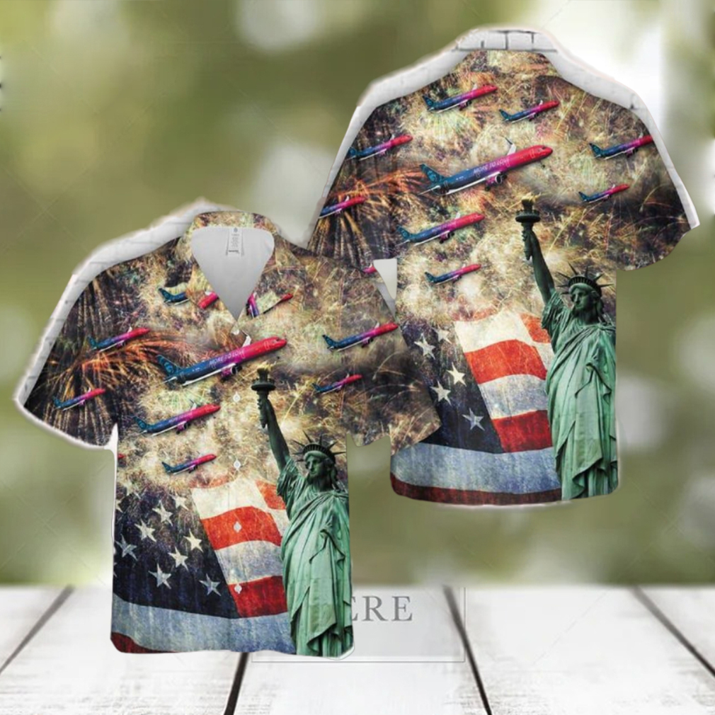 Alaska Airlines More to Love Airbus A321 Neo 4th Of July Hawaiian Shirt - Limotees