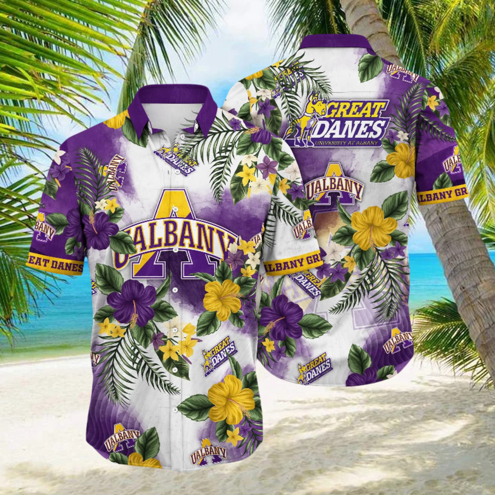 Albany Great Danes NCAA Hawaiian Shirt Sea Breezetime Aloha Shirt - Limotees