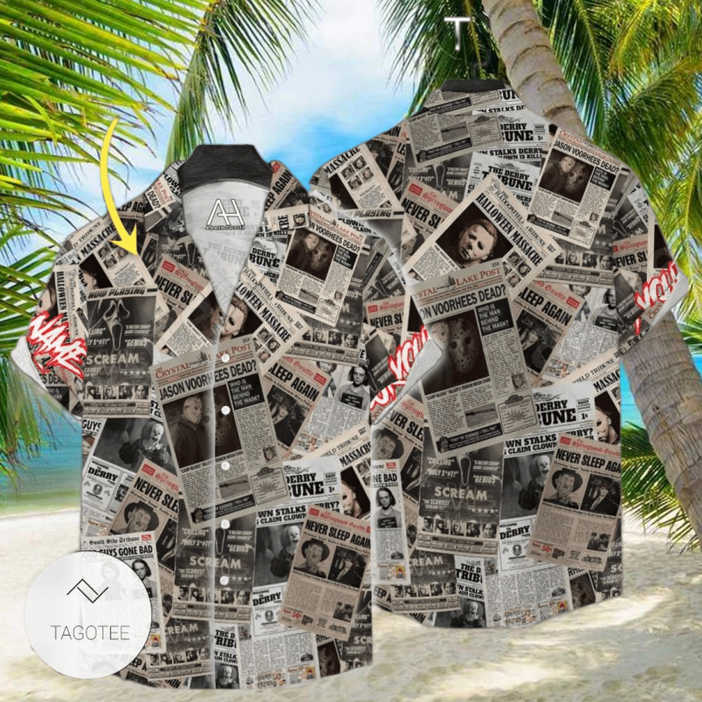 All Horror Characters Newspapers Personalized Hawaiian Shirt - Limotees