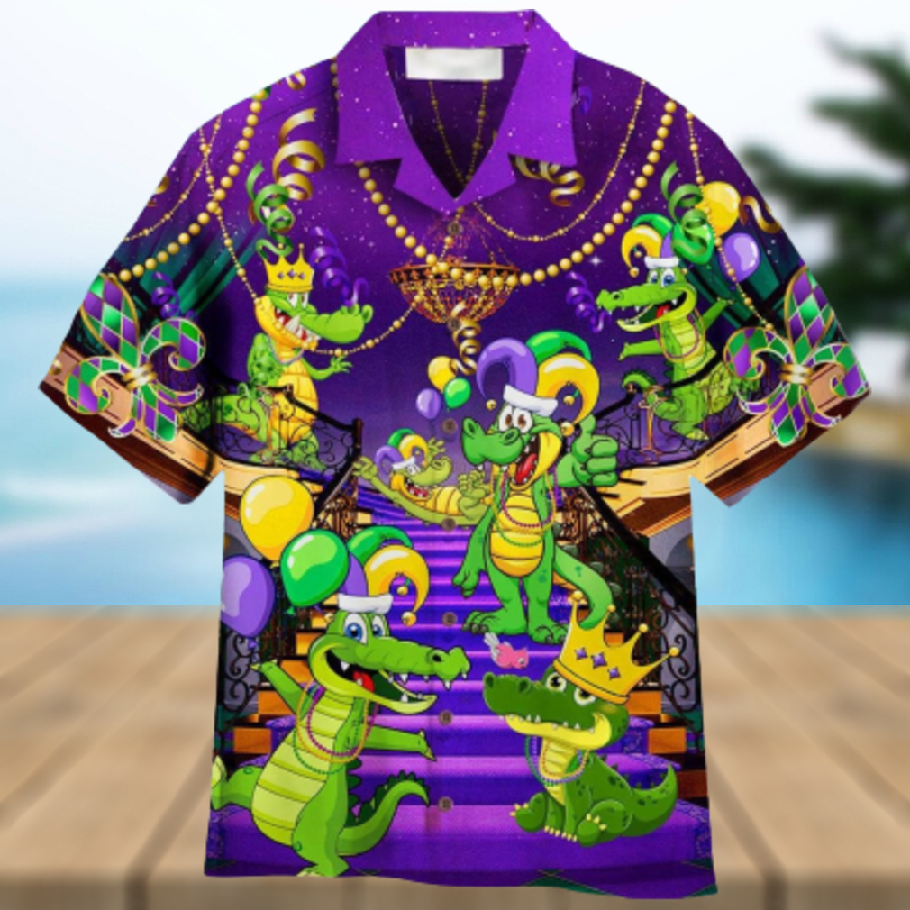 Alligators Funny Mardi Gras Aloha Hawaiian Shirt Summer Gift Beach Shirt - Limotees