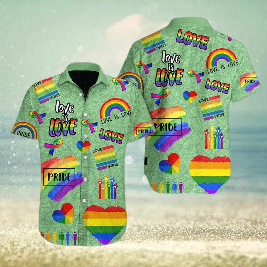 Ally 3D T Shirt Lgbt Love Is Love Pride Design Hawaiian Shirt Support LGBT Month - Limotees