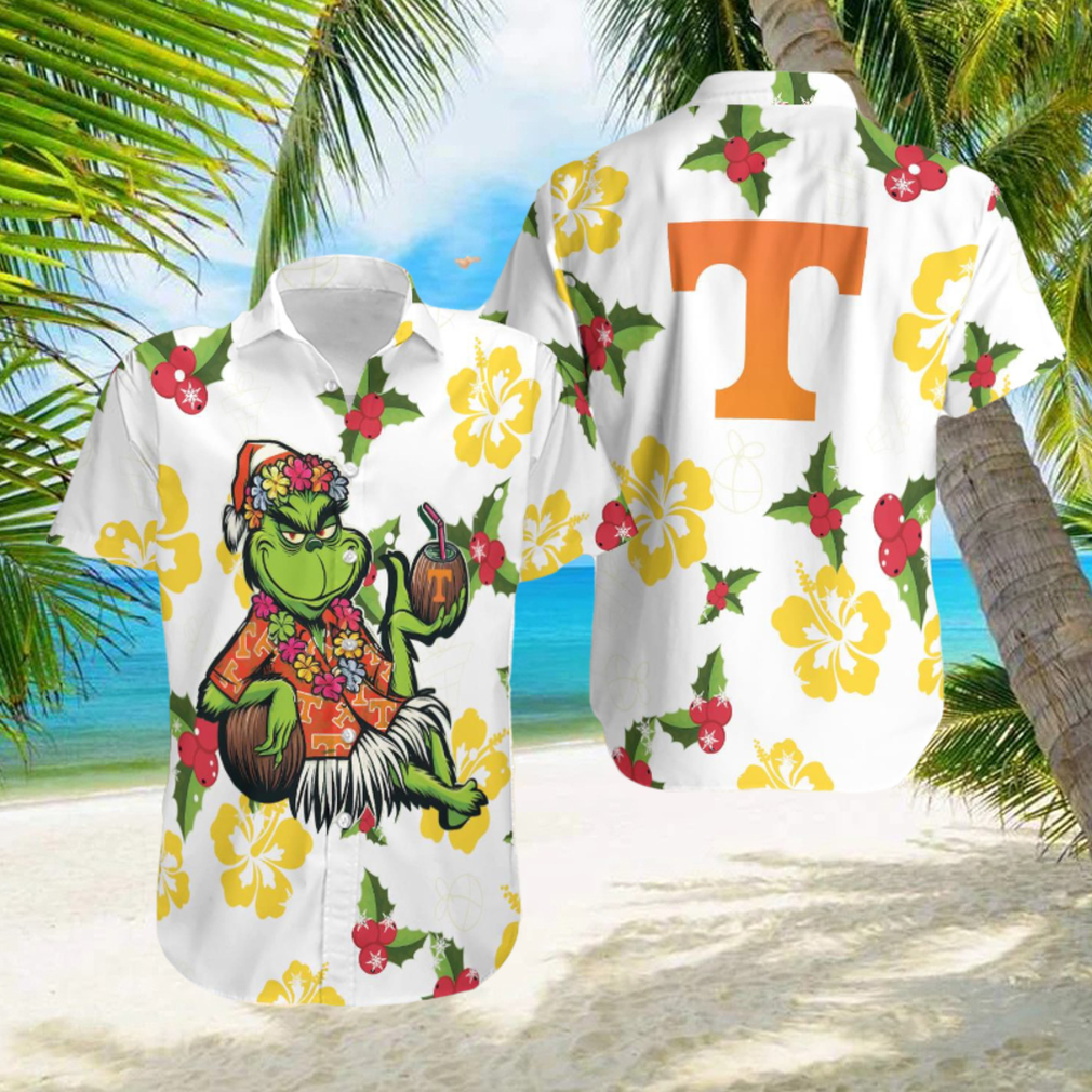 Aloha Grinch Relax Christmas NCAA Tennessee Volunteers 3D Hawaiian Shirt For Men And Women - Limotees