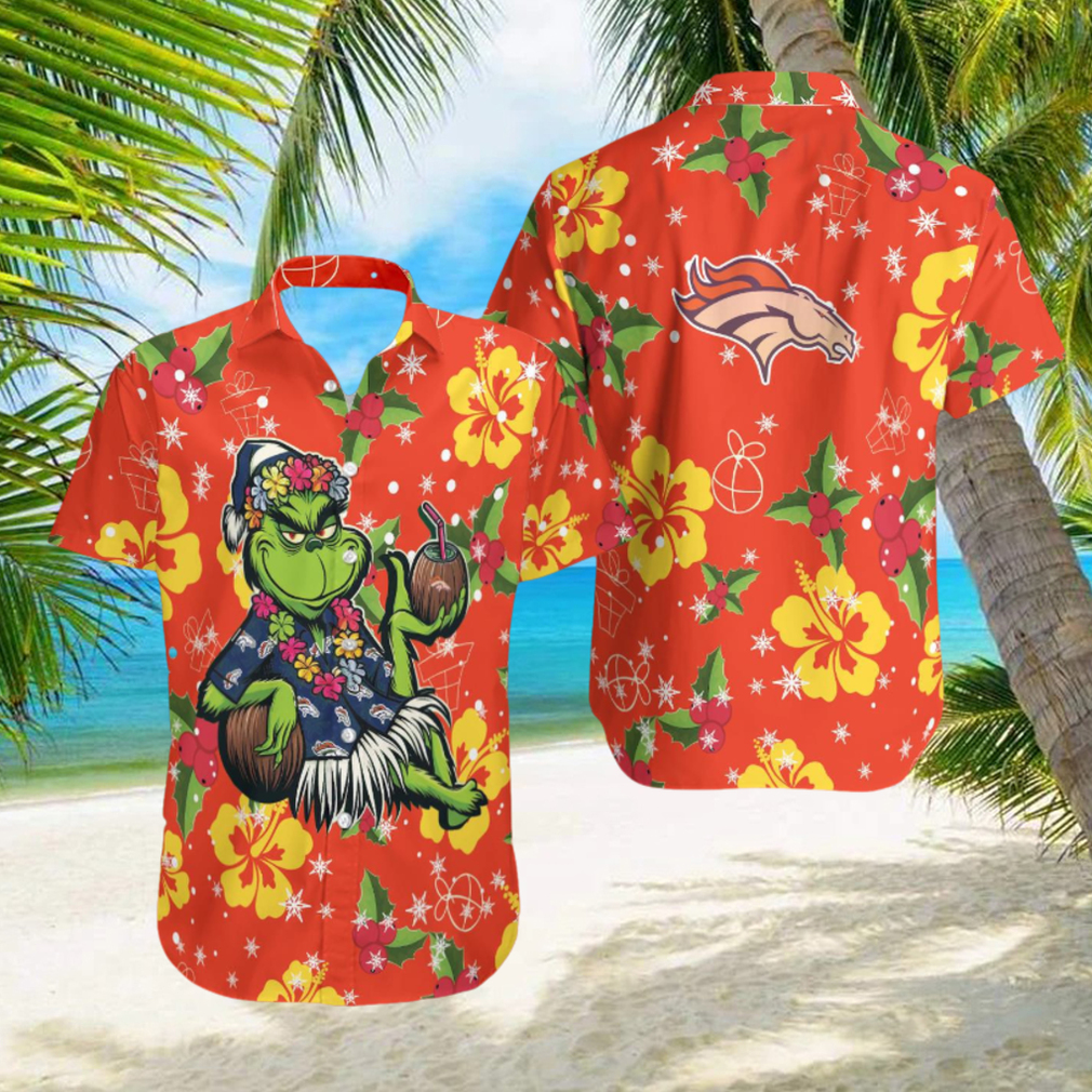 Aloha Grinch Relax Christmas NFL Denver Broncos Hawaiian Shirt Gift For Fans - Limotees