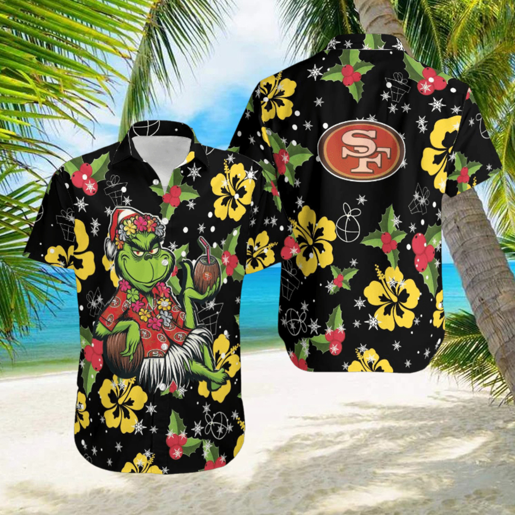 Aloha Grinch Relax Christmas NFL San Francisco 49ers Hawaiian Shirt AOP For Men And Women - Limotees