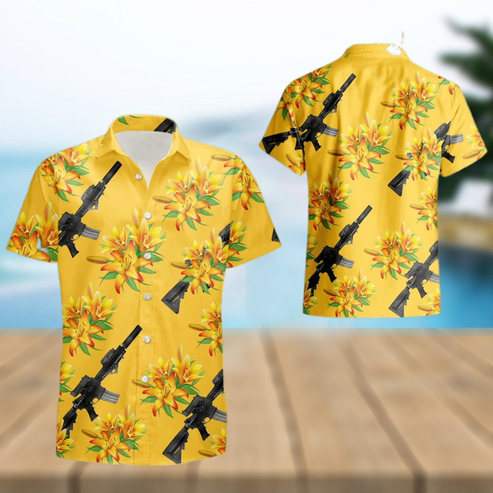 Aloha Guns Yellow Flower Summer Hawaiian Shirt For Men And Women - Limotees