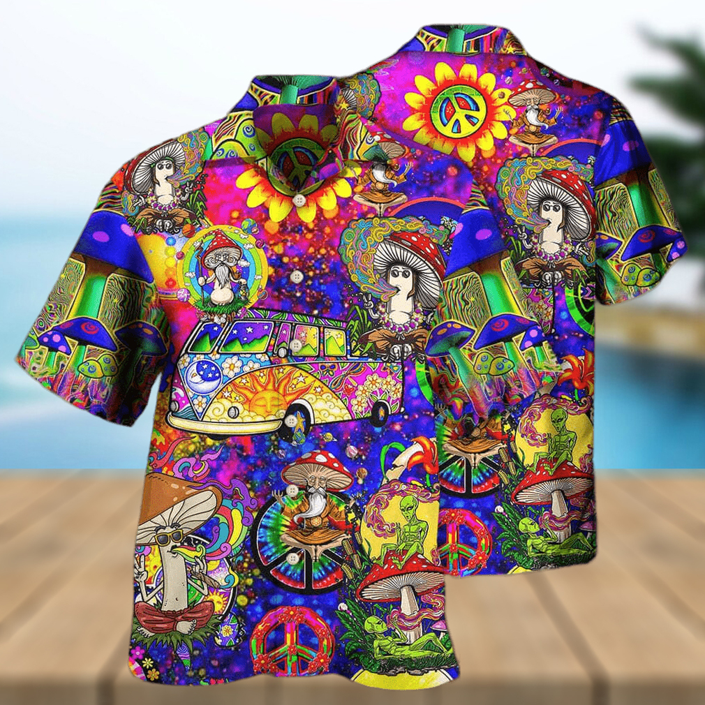 Aloha Hippie Mushroom Peace Funny Hawaiian Shirt Summer Gift For Friend - Limotees