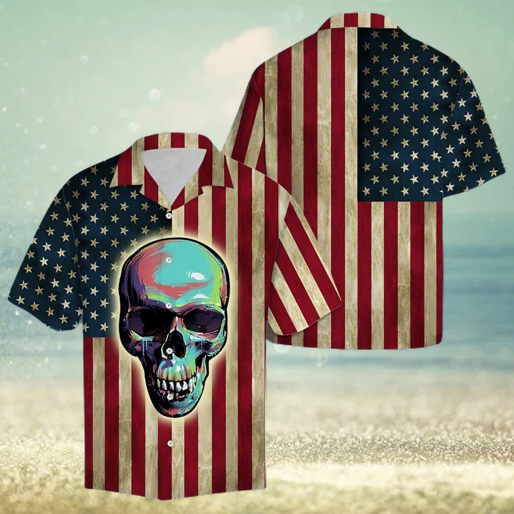 Aloha Shirt Skull American Flag H207018 Hawaiian Shirt - Limotees