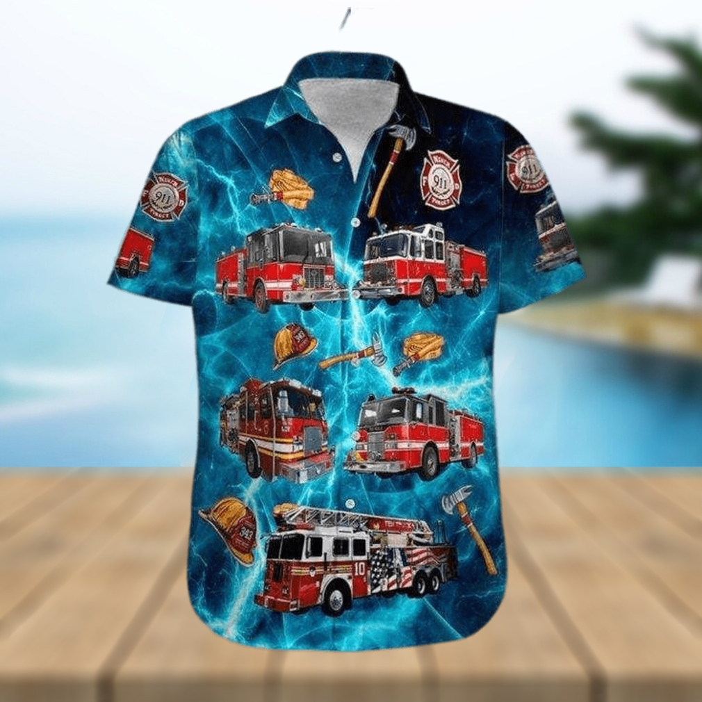 Amazing Firefighter Blue Hawaiian Shirt - Limotees