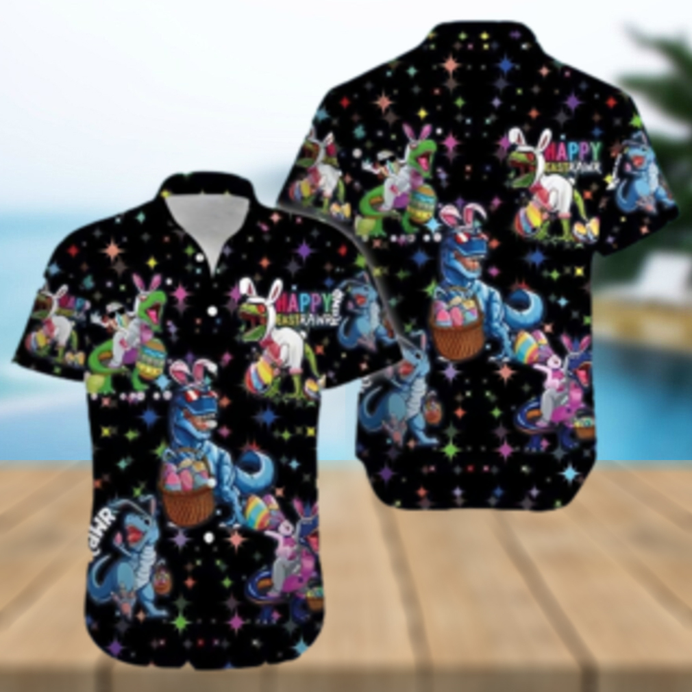 Amazing Happy Easter Raws T Rex Dinosaur Hawaiian Shirt - Limotees