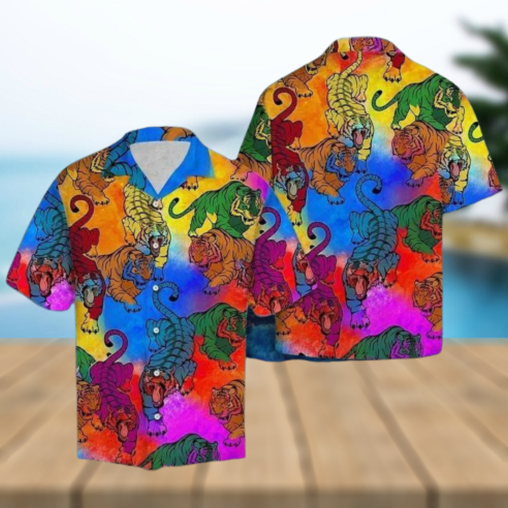 Amazing Tiger Colourful Aloha 3D Hawaiian Shirt For Men And Women - Limotees