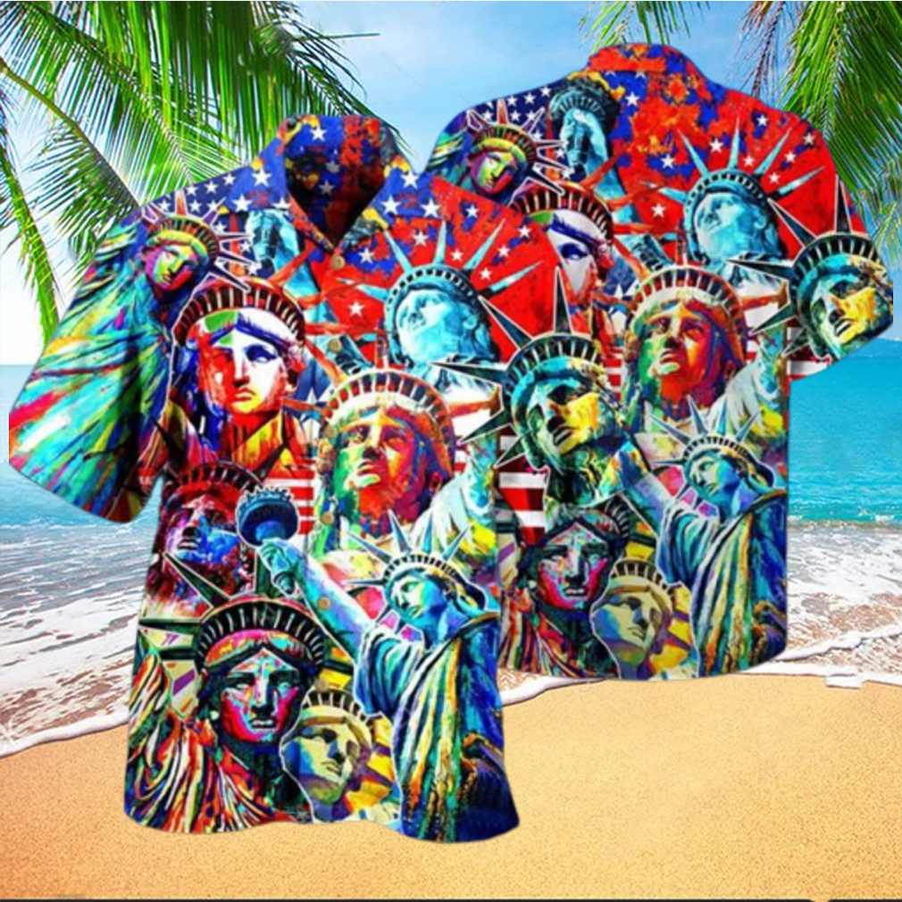 America Colorful Statue Of Liberty Hawaiian Shirt - Limotees