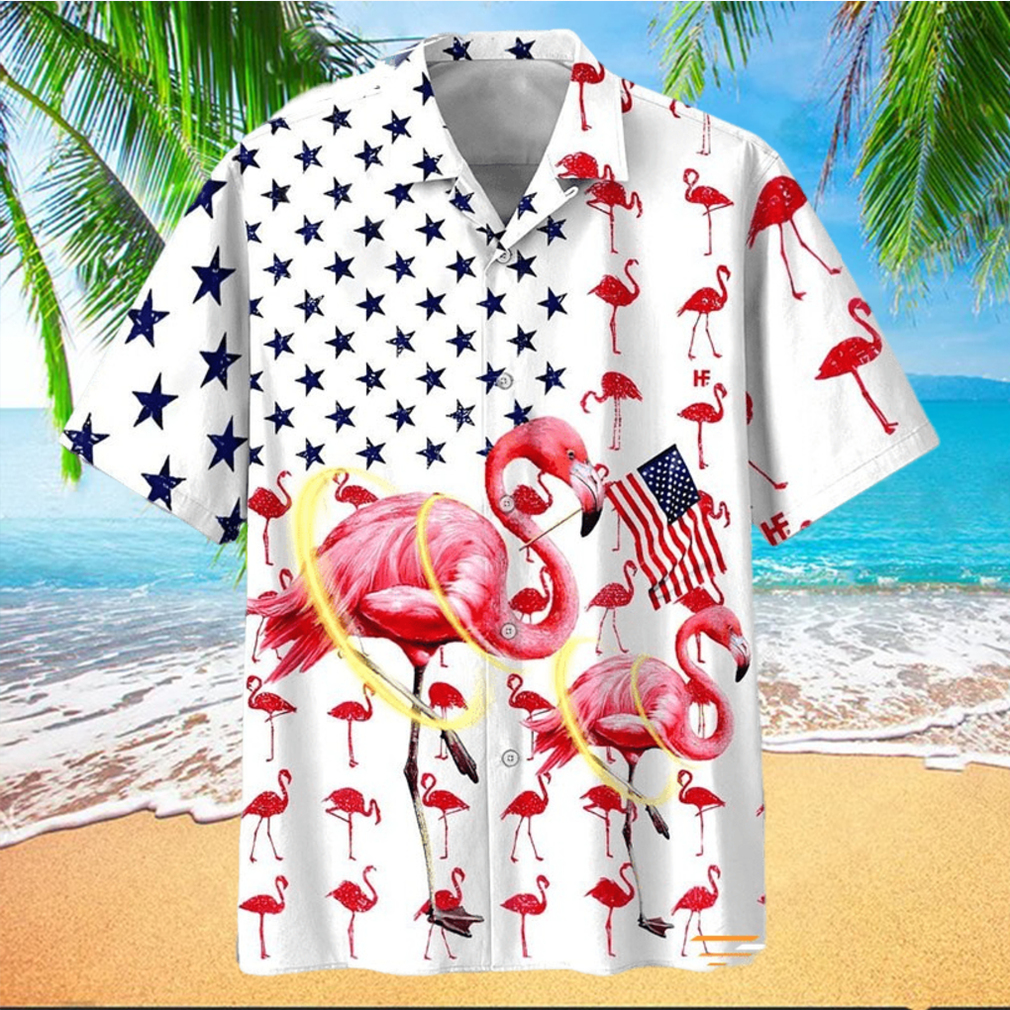 America Flag Flamingo Hawaiian Shirt - Limotees