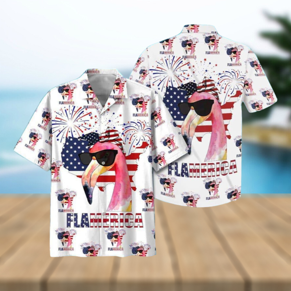 America Flag Flamingo Hawaiian Shirt Summer Gift For Friend - Limotees