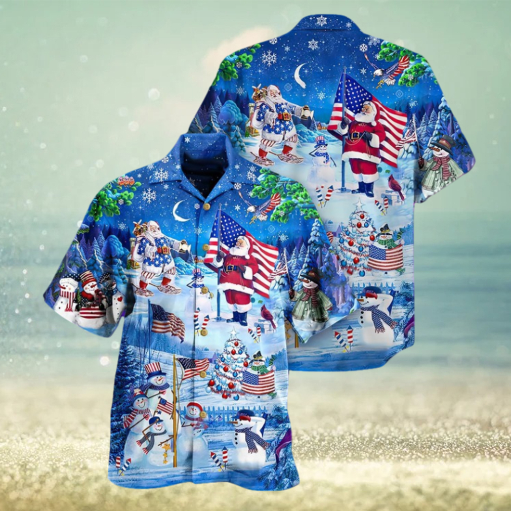 America Merry Xmas Santa Claus Hawaiian Shirt - Limotees