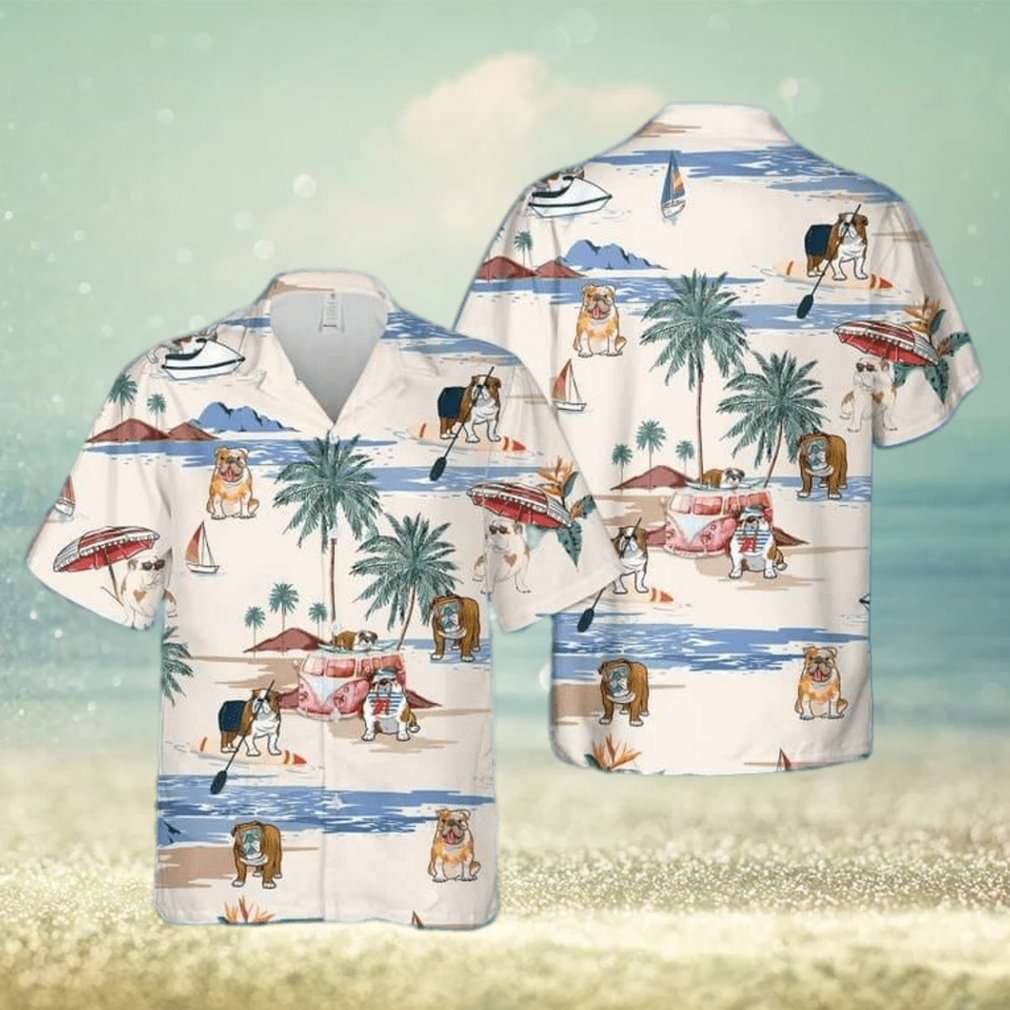 American Bulldog Summer Beach Hawaiian Shirt Dog Hawaii Shirt For Summer Travel - Limotees