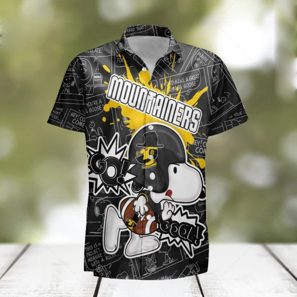 Appalachian State Mountaineers Snoopy Peanut Team Playing Football Hawaiian Shirt - Limotees