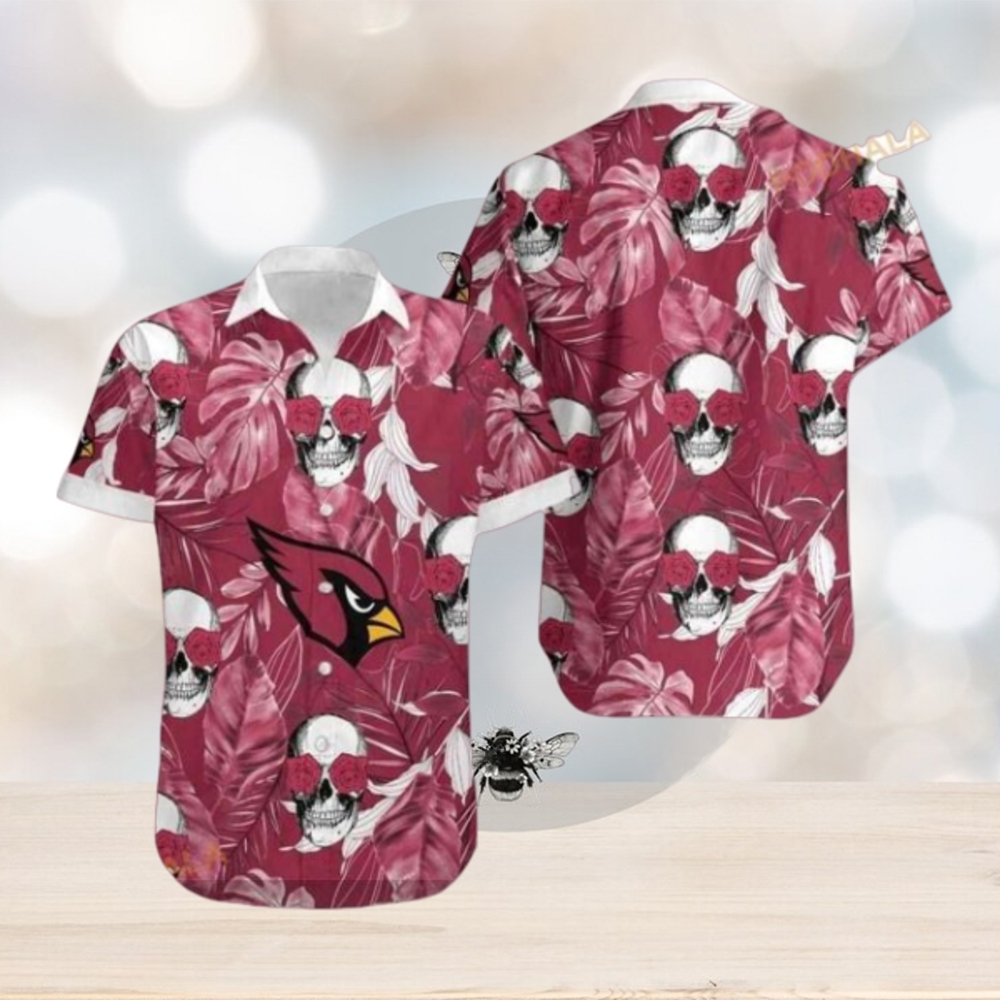 Arizona Cardinals Coconut Leaves And Skulls Hawaii Shirt Summer Collections - Limotees