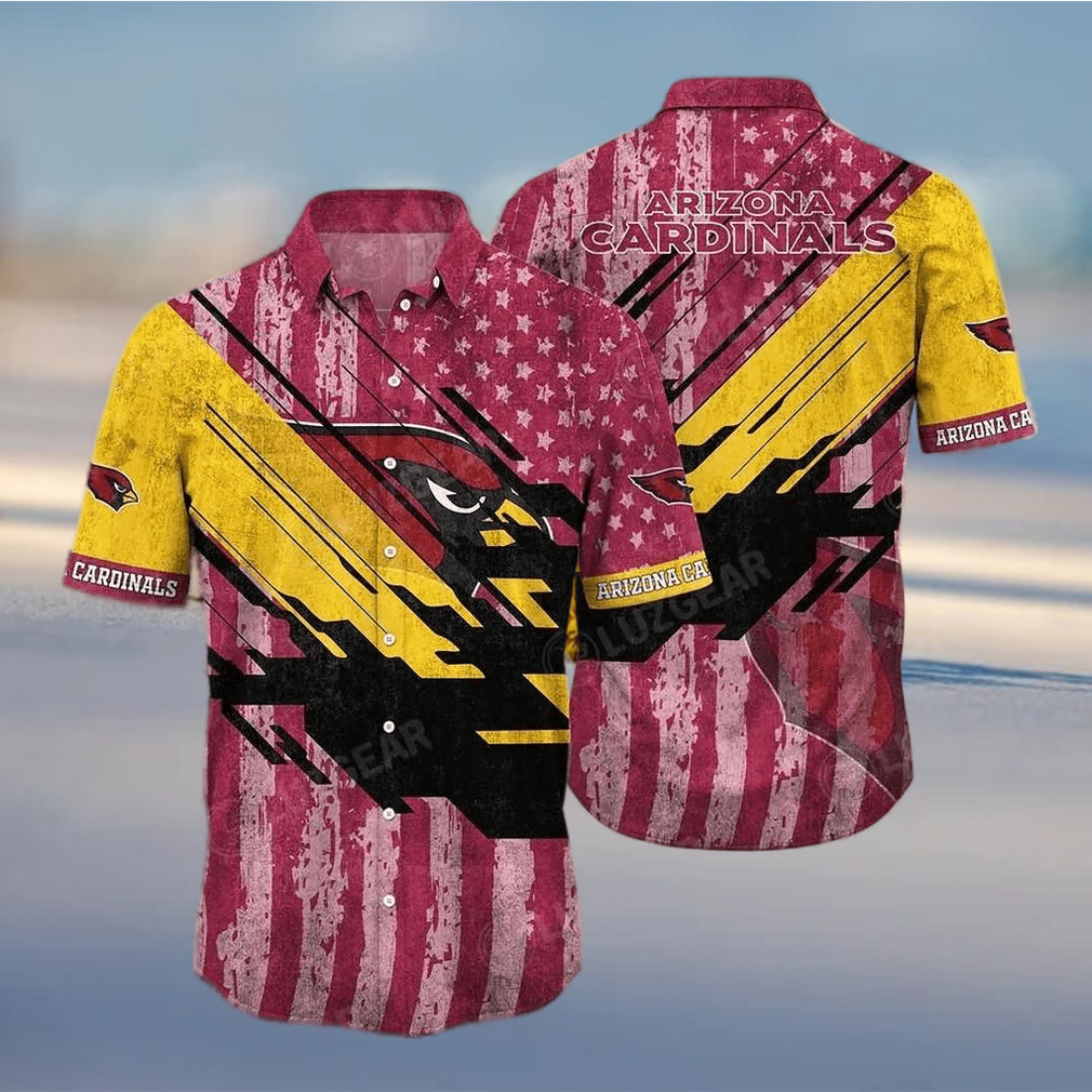 Arizona Cardinals Nfl Football Hawaiian Shirt American Flag Print This Summer Best Gift For Fans Arizona Cardinals Gifts – Family Gift Ideas That Everyone Will Enjoy - Limotees