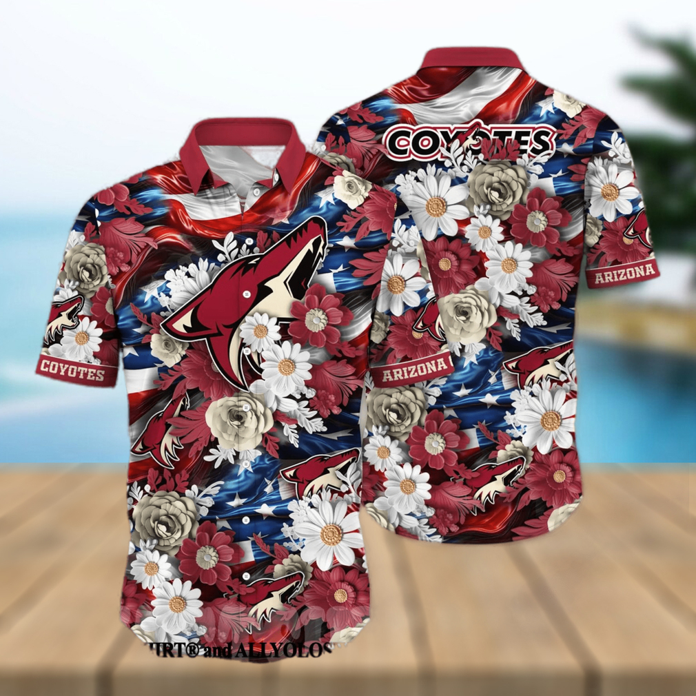 Arizona Coyotes NHL Independence Day Full Print 3D Hawaiian Shirt - Limotees