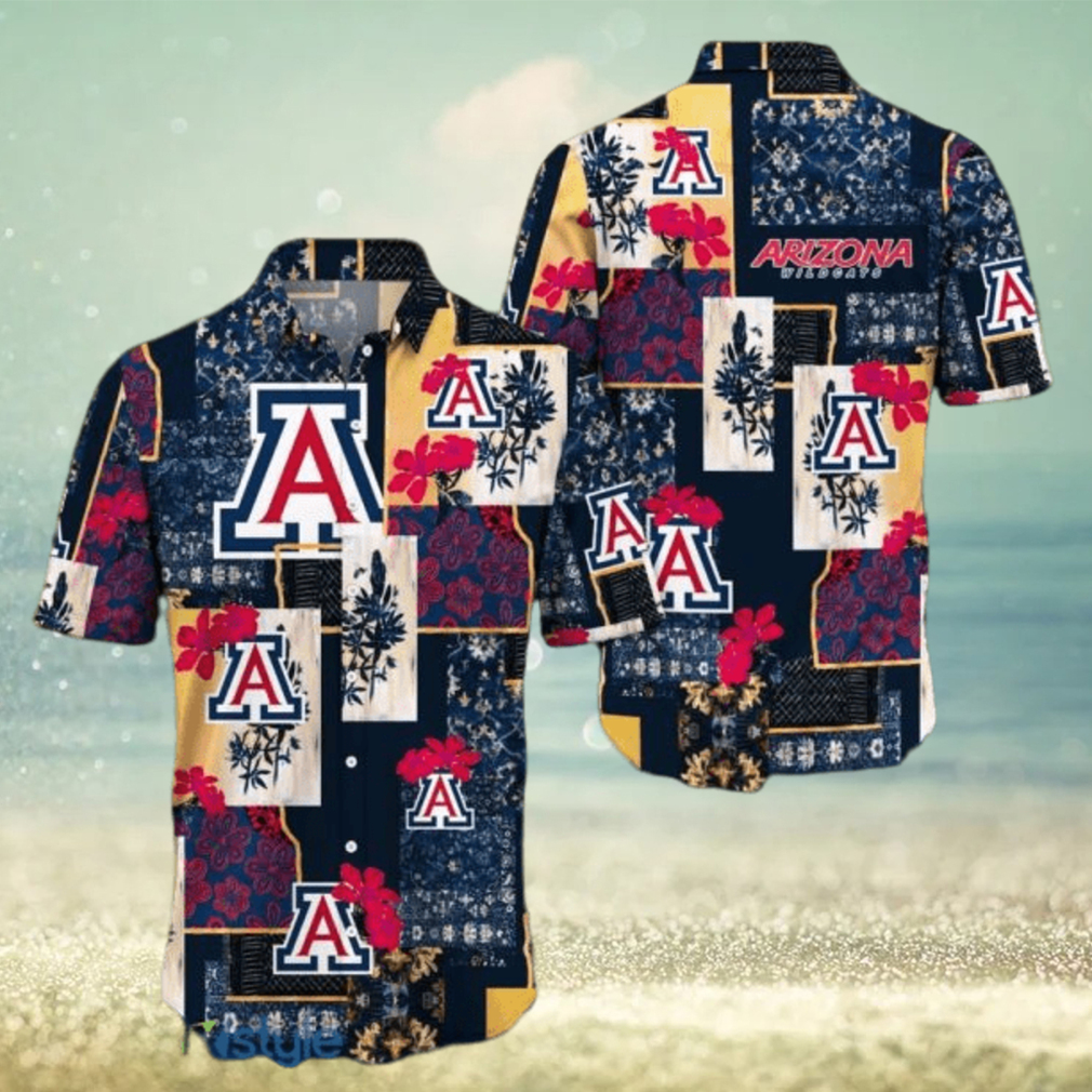 Arizona Wildcats Map US Pattern Hawaiian Shirt Short Sleeve For Men And Women - Limotees