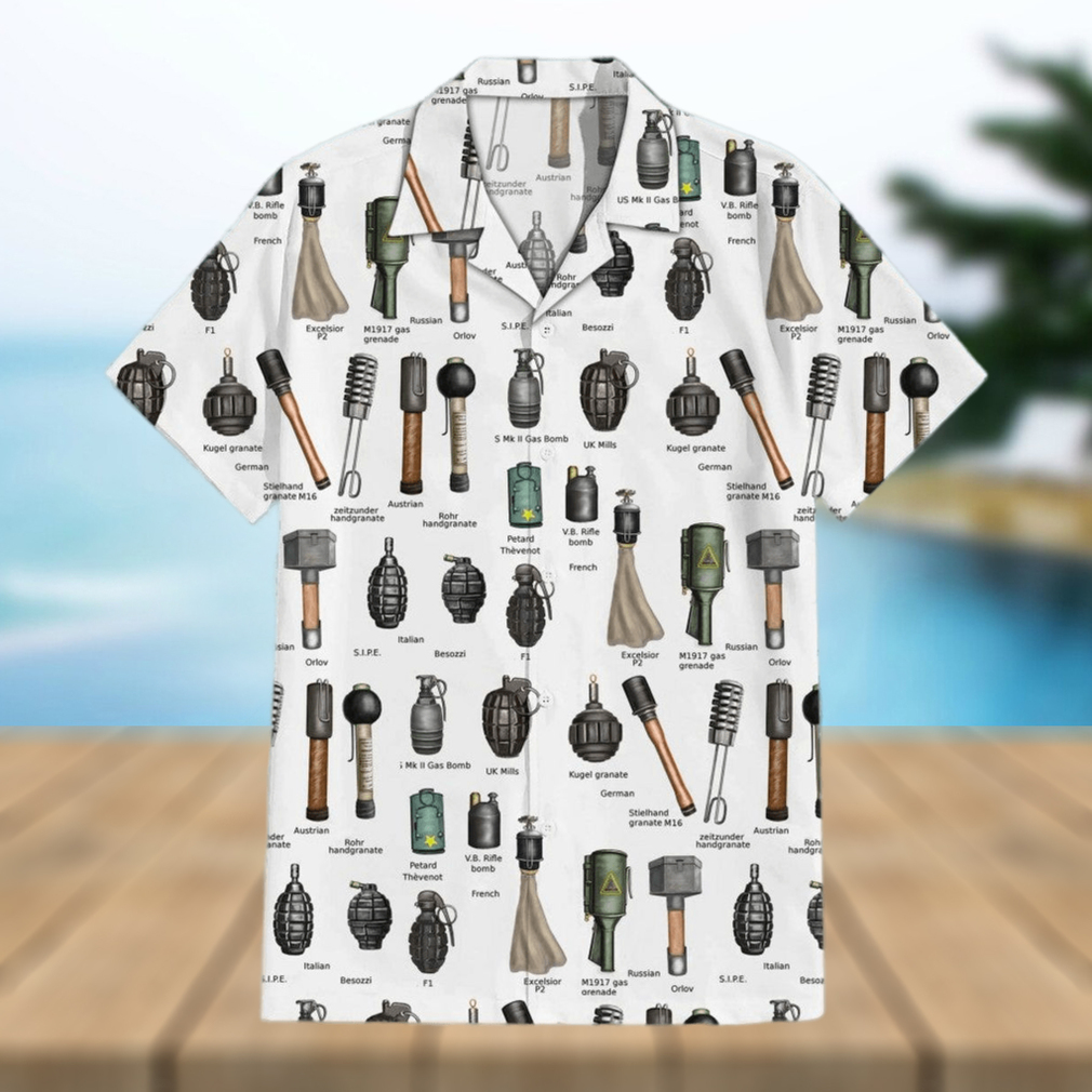 Armory Bomb Grenade Explosion Cuban Collar Hawaiian Shirt - Limotees