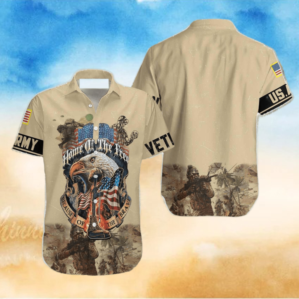 Army Veteran Home Of The Free Hawaiian Shirt - Limotees