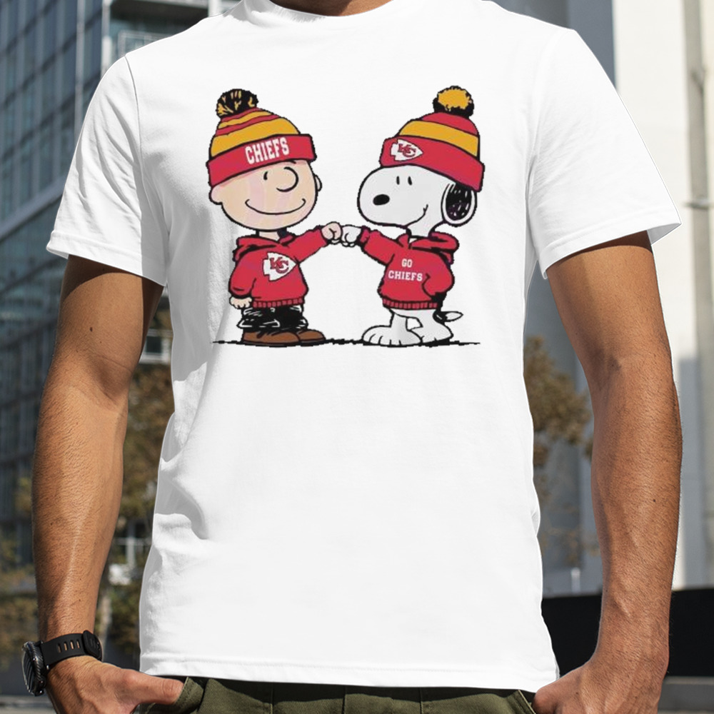 Charlie Brown And Snoopy NFL Kansas City Chiefs Football Go Chiefs Cartoon Shirt