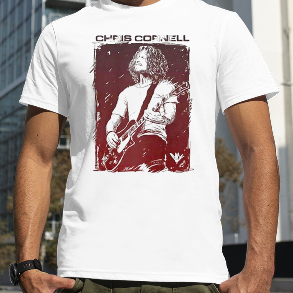 Chris Cornell Sketched Guitar T-shirt