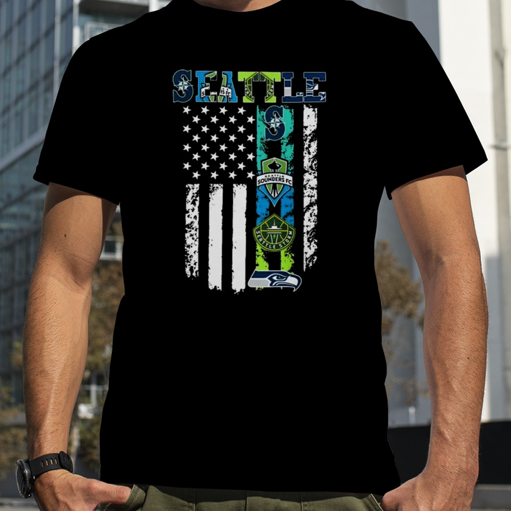 Seattle Sports Teams Logo Flag Shirt