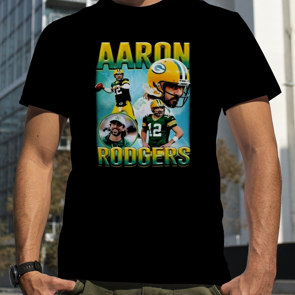 Aaron Rodgers New York Jets Aaron Rodgers Retro Jet 12 Graphic T-shirt