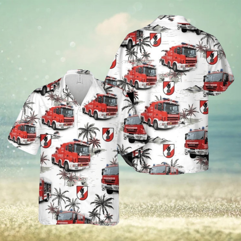 Austrian Firefighter Truck 3D Hawaiian Shirt Summer Holiday Gift For Men And Women - Limotees