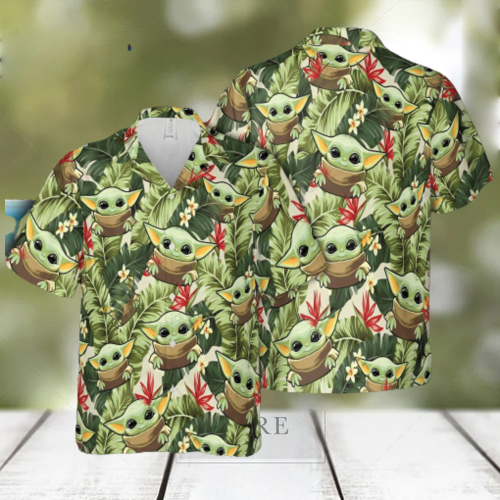 Baby Yoda Unisex Hawaiian 3D Shirt For Men And Women Gift Short Sleeve Beach Shirt - Limotees